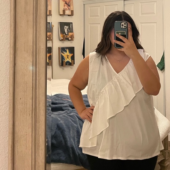 Plus Size One Shoulder Blouse - Picture 1 of 4